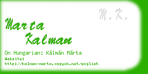 marta kalman business card