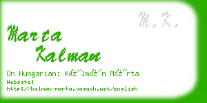 marta kalman business card